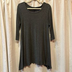 ⚜️ EUC heathered grey 3/4 sleeve TUNIC SHIRT DRESS Sz L